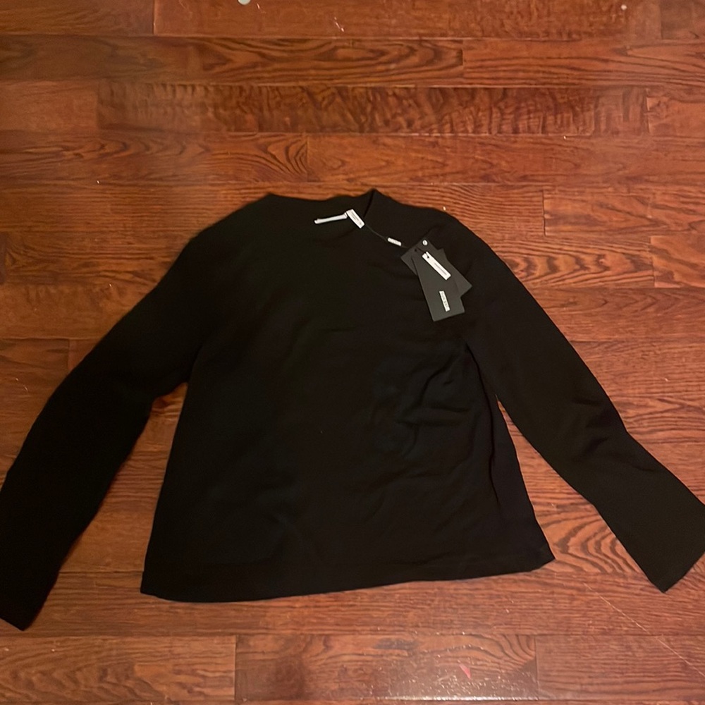 Black long sleeve loose fit cotton t- shirt